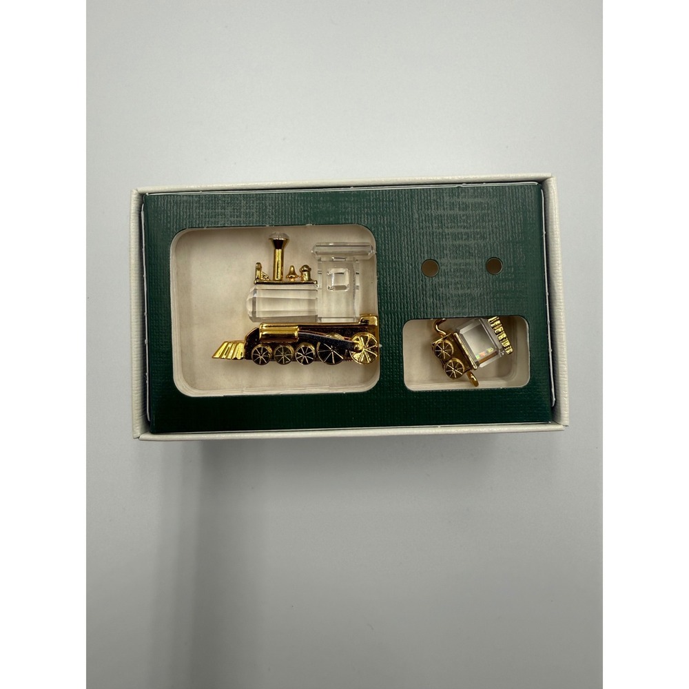 NWT Swarovski Crystal Memories Classics Train Locomotive Coal‎ Car Gold